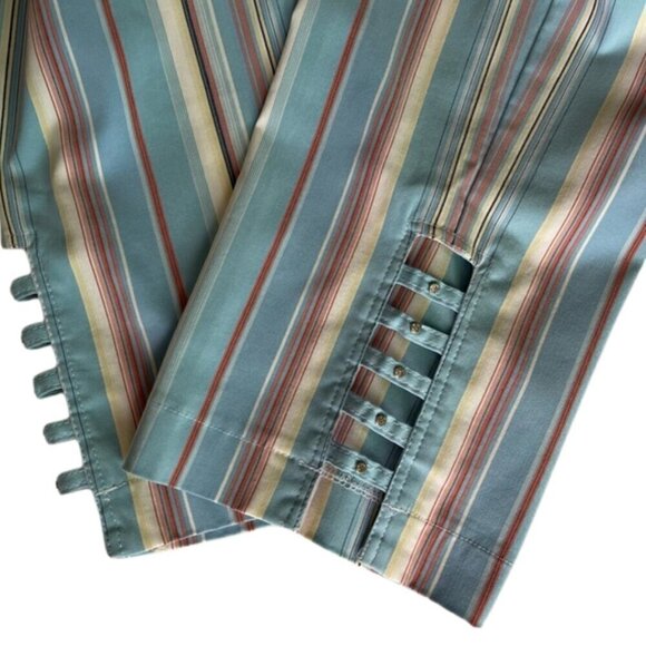 Attyre New York Women's Striped Blue and Pink Capri Pants Size 16 - Picture 4 of 6